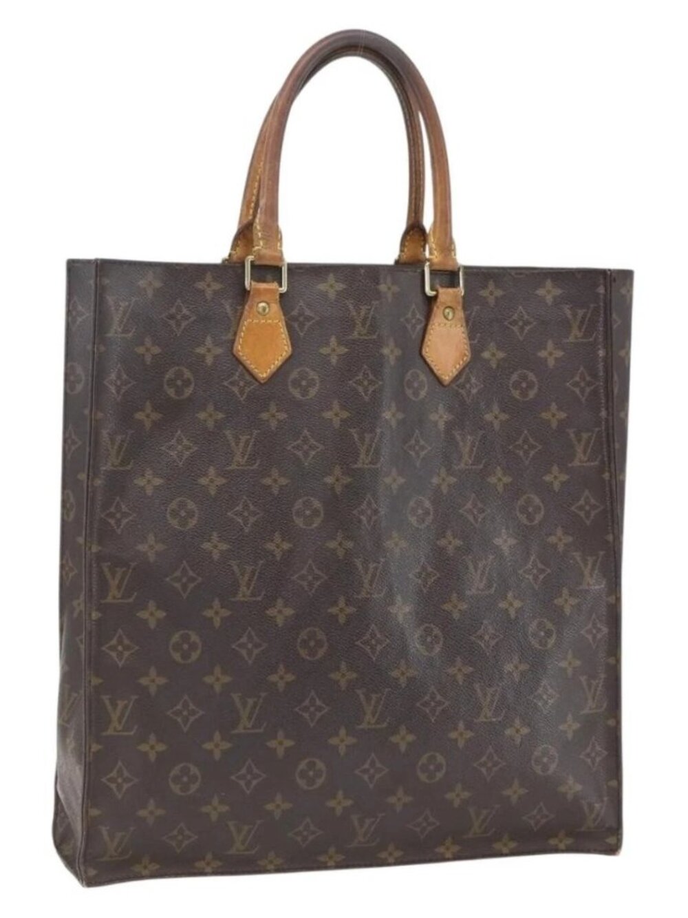 LOUIS VUITTON Monogram Sac Plat Hand Bag M51140 LV Auth hk3417